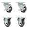 Service Caster 3 Inch Gray Polyurethane Swivel Top Plate Caster Set with 2 Brakes 2 Rigid SCC SCC-20S314-PPUB-TLB-2-R314-2 - alternate 1
